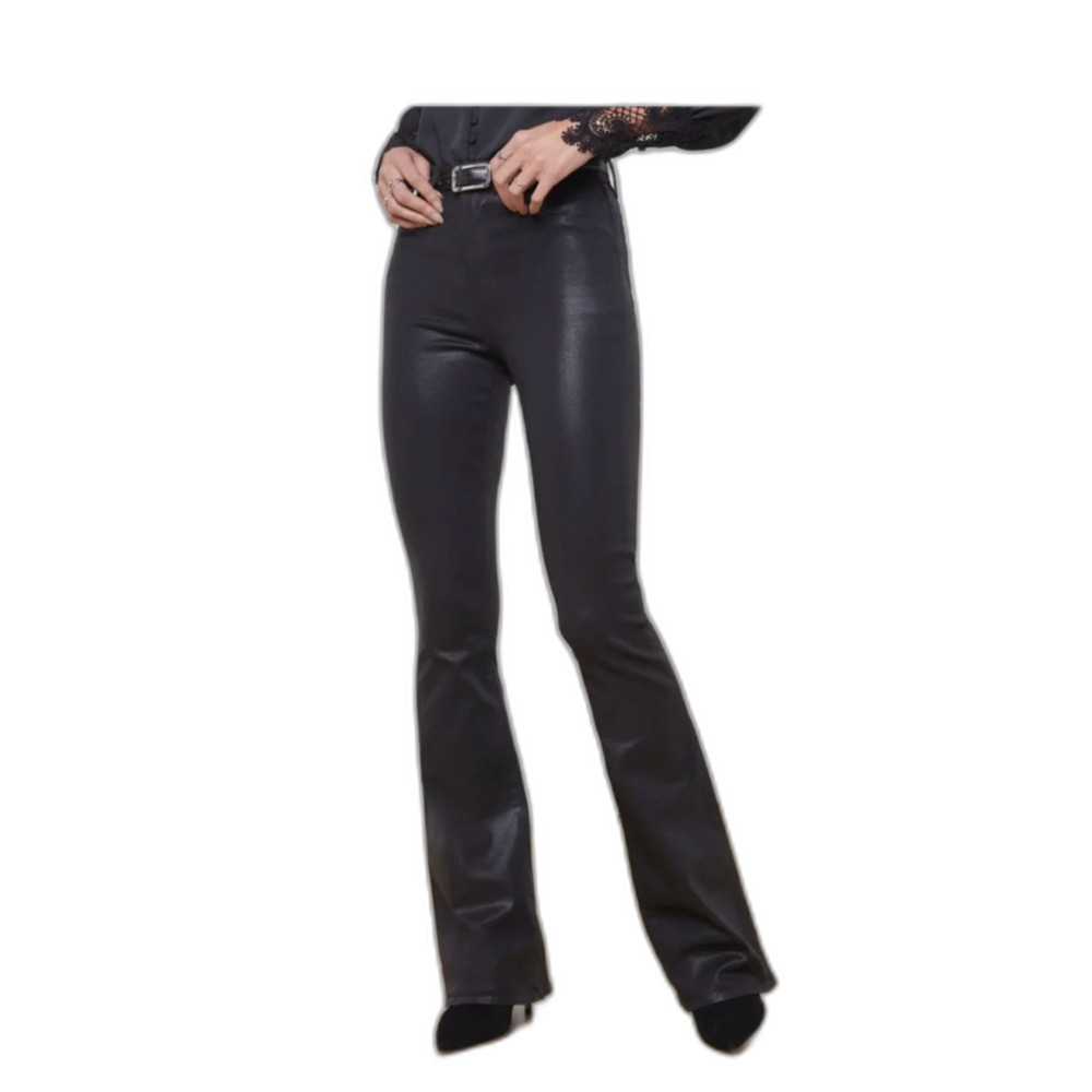 L’AGANCE Marty Coated Flare Jean Womens Size 31 Black NEW